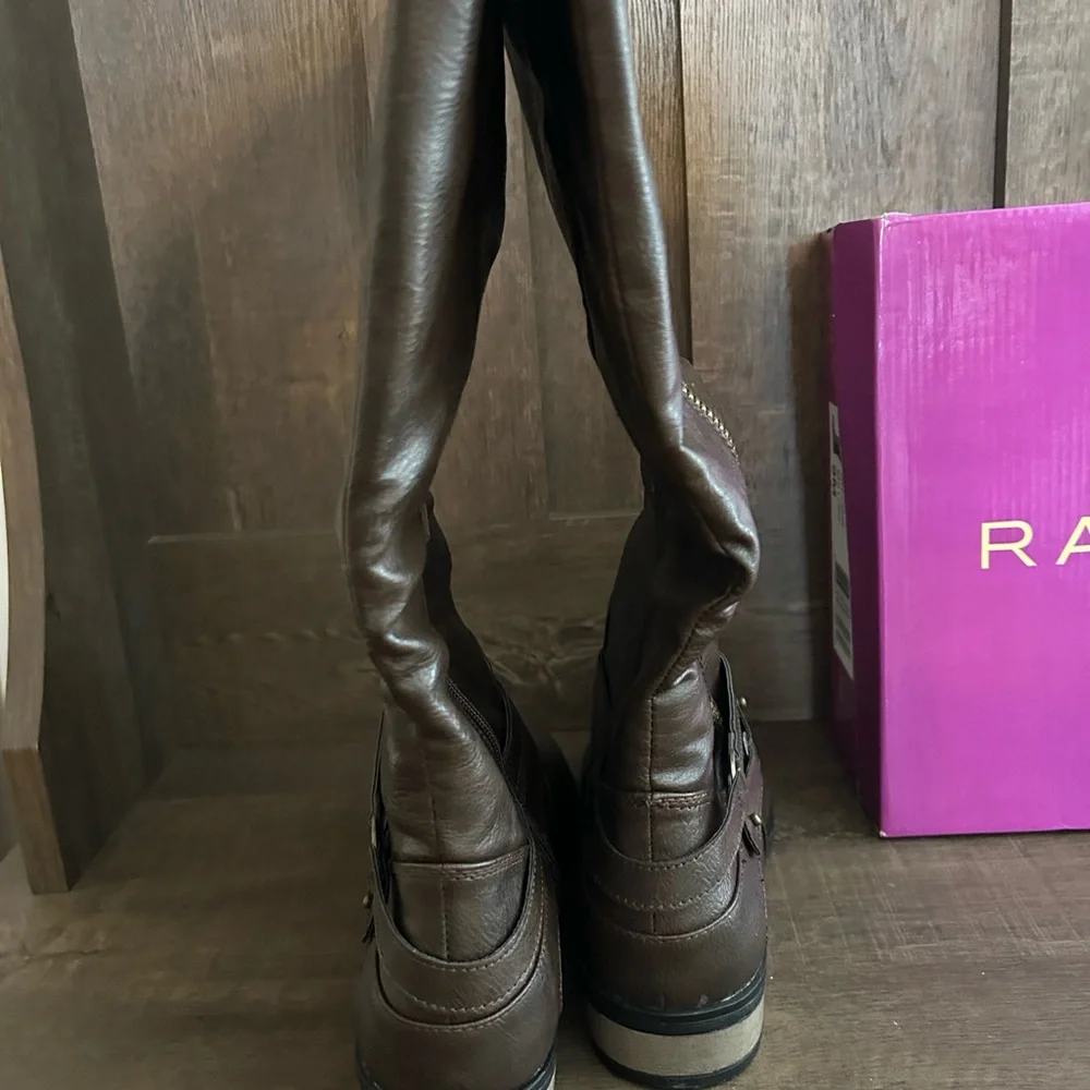 NIB Rampage Idella Brown Tall Boots Riding Zipper 9 New